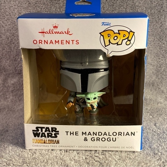 Hallmark Star Wars Ornament Funko‎ Pop The Mandalorain & Grogu - Picture 1 of 6